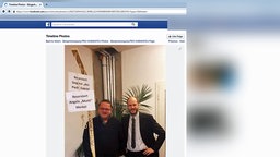 Screenshot der Facebook-Seite der Bürgerbewegung PRO CHEMNITZ: Posieren mit dem Pegida-Galgenträger.  