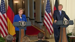 Angela Merkel (l.) und Donald Trump © NDR Foto: Screenshot