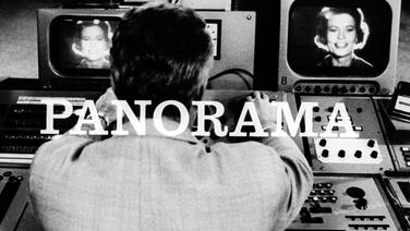 Panorama 60 Jahre: Ein Mann sitzt vor Bildschirmen, dazu der Schriftzug Panorama © NDR/ARD Foto: Screenshot