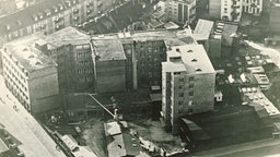 Das Firmengelände aus der Luft gesehen in den 1930er Jahren.