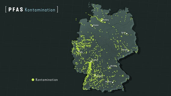Grafik: so viele Orte in Deutschland sind mit dem Jahrhundertgift PFAS verseucht © NDR/ARD 