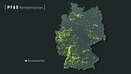 Grafik: so viele Orte in Deutschland sind mit dem Jahrhundertgift PFAS verseucht © NDR/ARD 