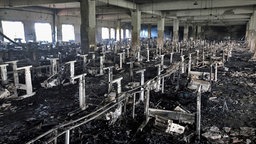 Verheerender Brand in Textilfabrik in Bangladesch. © dpa-Bildfunk 