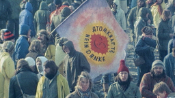 Demonstranten gegen das Atomkraftlager in Brokdorf © NDR/ARD Foto: Screenshot