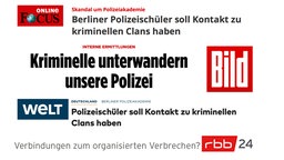 Schlagzeilen zur Berliner Polizeiakademie  