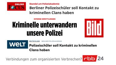 Schlagzeilen zur Berliner Polizeiakademie  