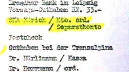 Die Vermögensliste Herrmann's, der für die Nazigröße Göring einen der größten Kunstraubzüge der Geschichte organisierte. Die Vermögensliste Herrmann's, der für die Nazigröße Göring einen der größten Kunstraubzüge der Geschichte organisierte. © ARD/Panorama Fotograf: Screenshot